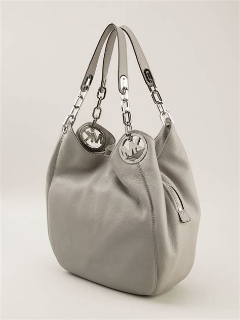 michael kors pearl grey fulton|Michael Kors shoulder bag.